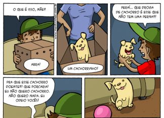 “O PRESENTE” , O MENINO E O CÃO DEFICIENTE