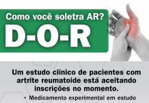 CENTROS DE PESQUISA NO BRASIL SELECIONAM VOLUNTÁRIOS PARA PESQUISA COM NOVO MEDICAMENTO PARA ARTRITE REUMATOIDE